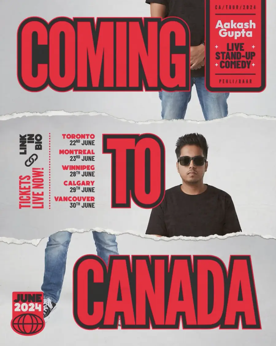 Aakash Gupta Canada tour poster