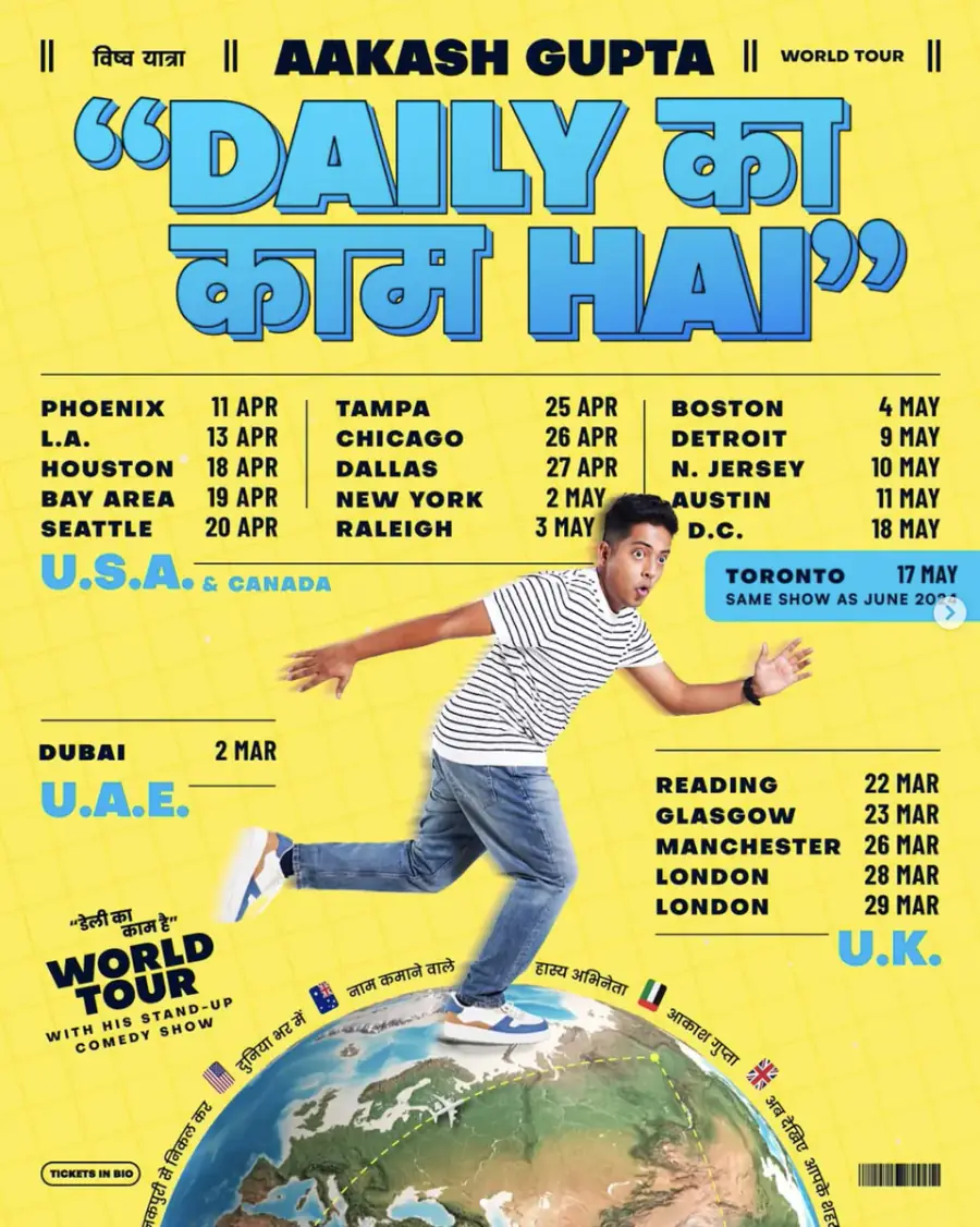 Daily Ka Kaam Hai world tour poster