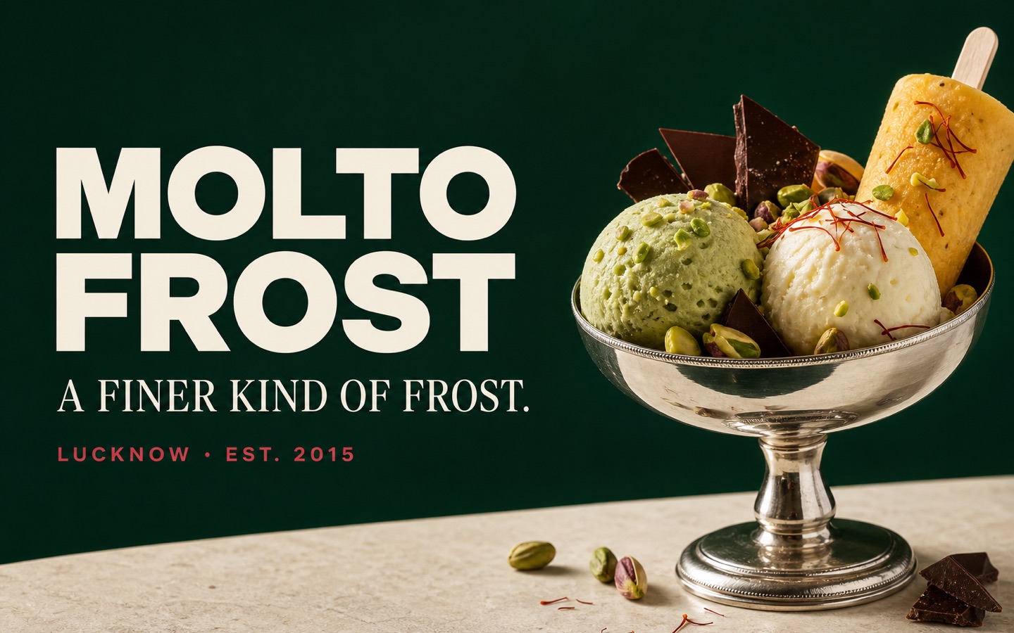 Molto Frost Indian ice cream brand website homepage