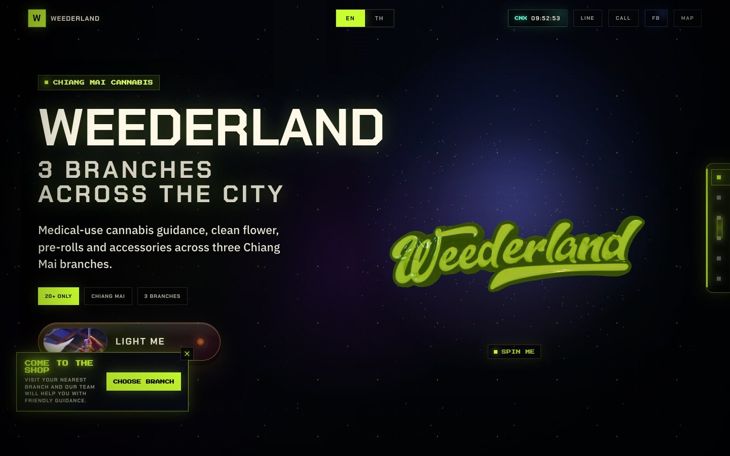 Weederland Chiang Mai website homepage